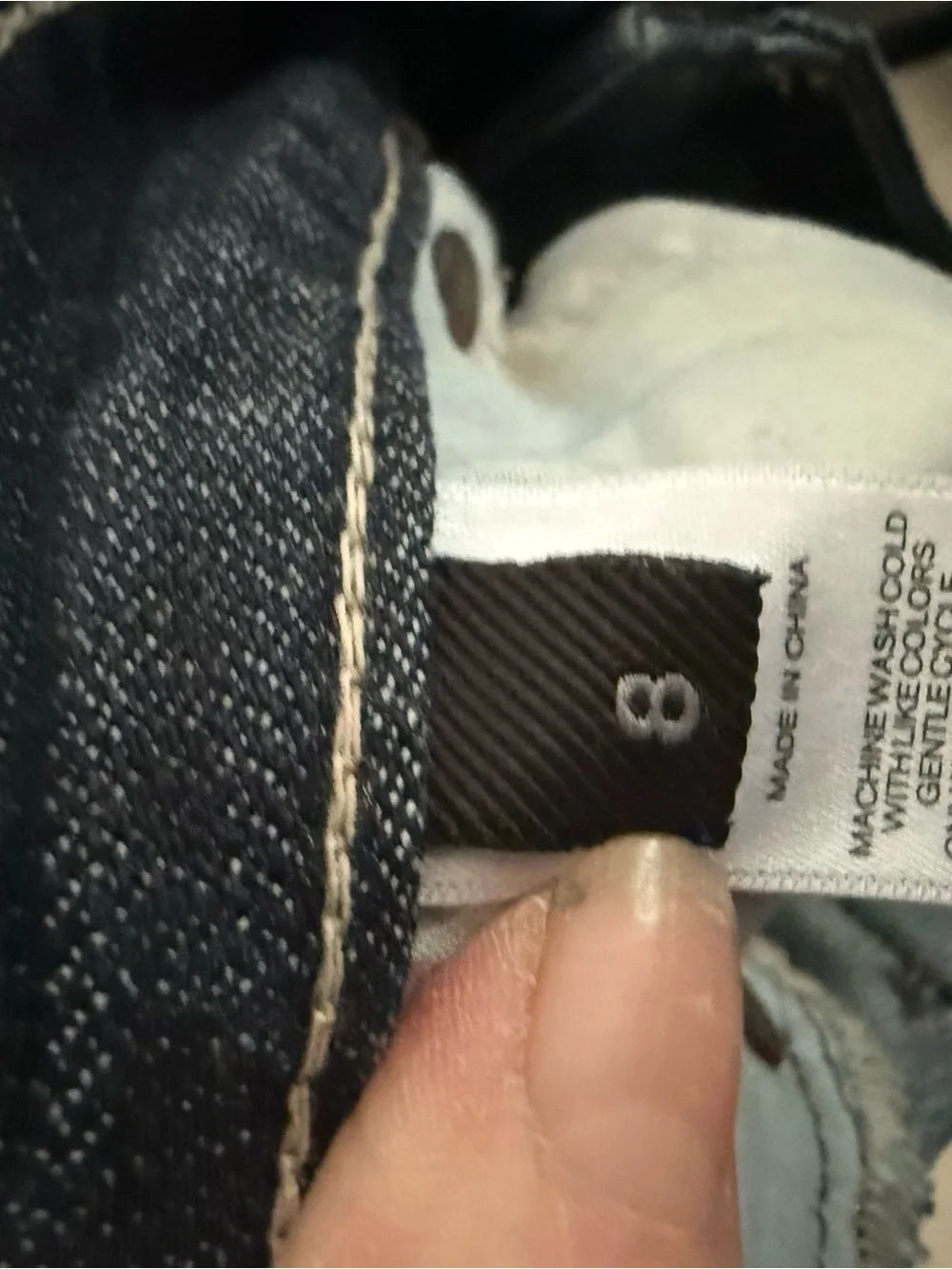 Express Dark Blue Distressed Denim Shorts - Picture 3 of 4